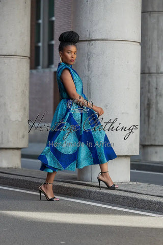Masego Royal Blue Midi Dress