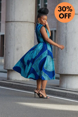 Masego Royal Blue Midi Dress