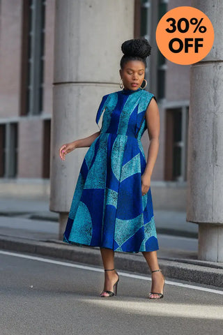 Masego Royal Blue Midi Dress