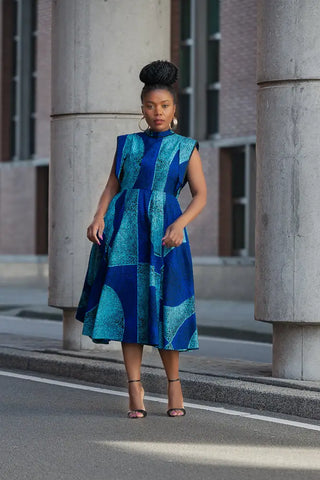 Masego Royal Blue Midi Dress