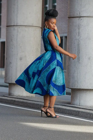 Masego Royal Blue Midi Dress