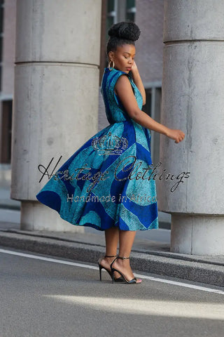 Masego Royal Blue Midi Dress