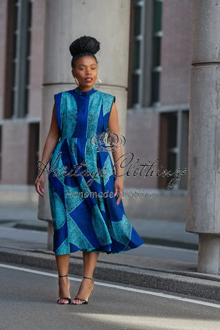 Masego Royal Blue Midi Dress