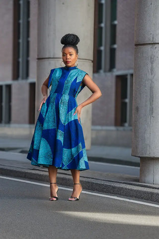 Masego Royal Blue Midi Dress