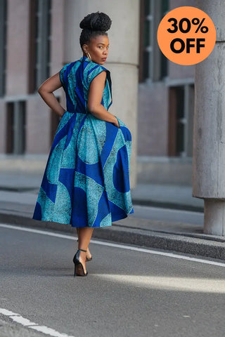 Masego Royal Blue Midi Dress