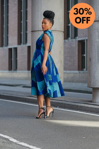 Masego Royal Blue Midi Dress