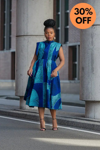 Masego Royal Blue Midi Dress