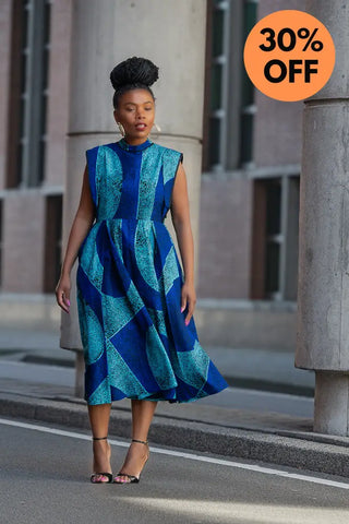 Masego Royal Blue Midi Dress