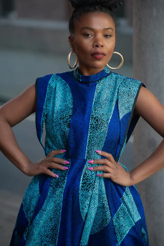 Masego Royal Blue Midi Dress