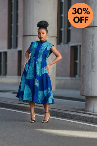 Masego Royal Blue Midi Dress