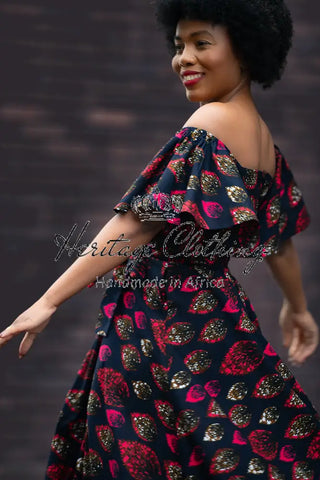 Maya Black Invisible Front Slit Dress Dresses