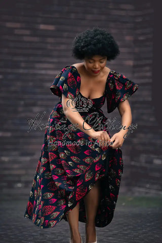 Maya Black Invisible Front Slit Dress Dresses