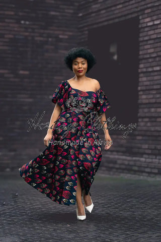 Maya Black Invisible Front Slit Dress Dresses