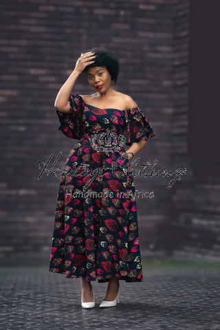 Maya Black Invisible Front Slit Dress Dresses