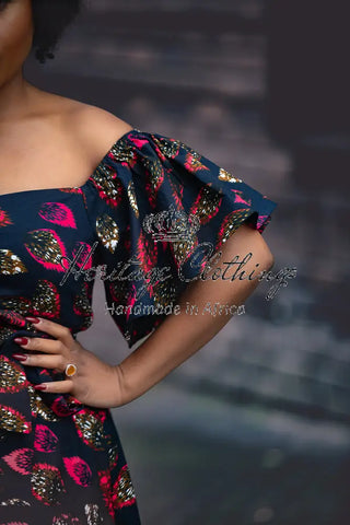 Maya Black Invisible Front Slit Dress Dresses