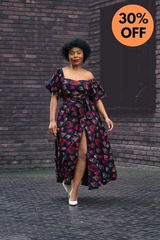 Maya Black Invisible Front Slit Dress Dresses