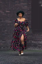 Maya Black Invisible Front Slit Dress Dresses