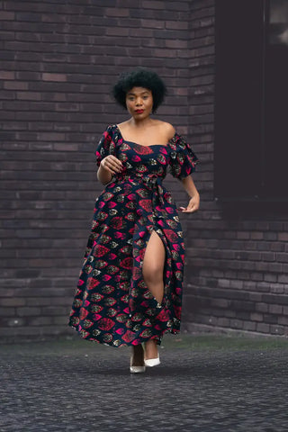 Maya Black Invisible Front Slit Dress Dresses