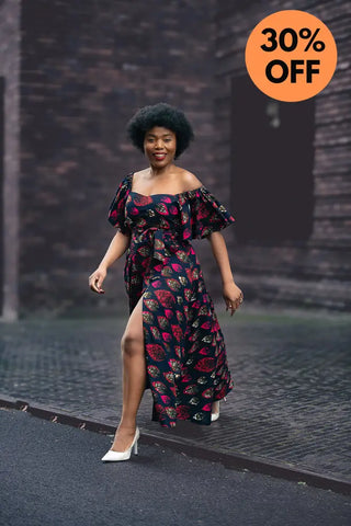 Maya Black Invisible Front Slit Dress Dresses