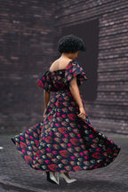 Maya Black Invisible Front Slit Dress Dresses