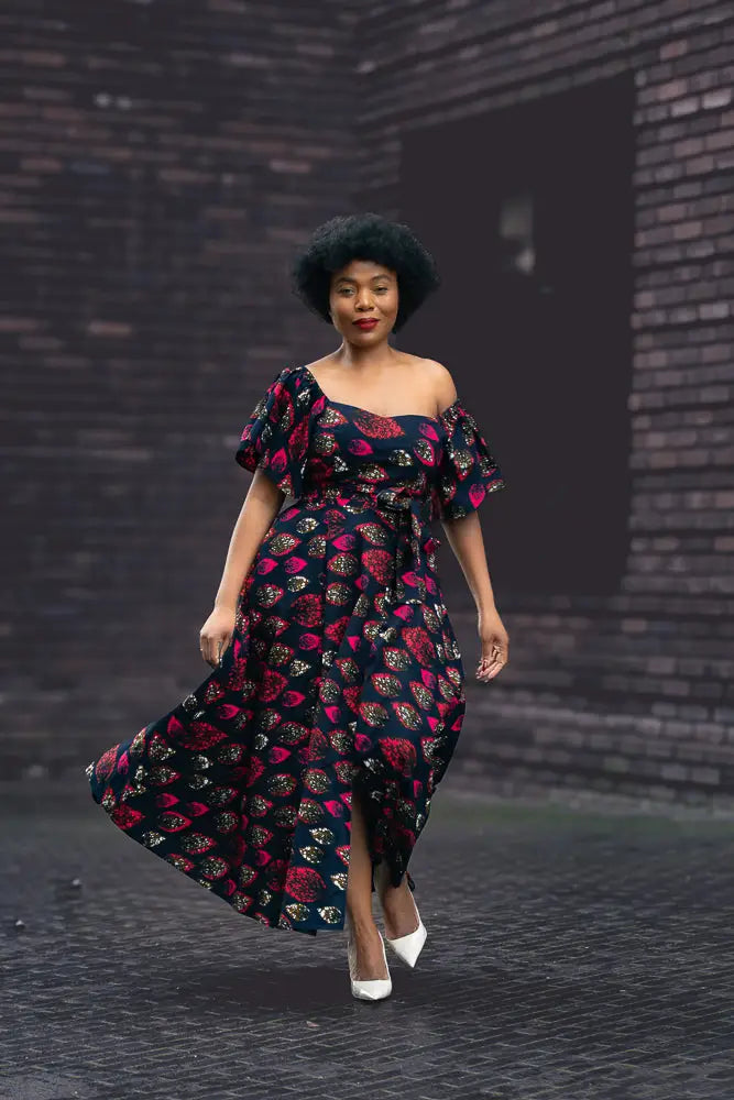 Maya Black Invisible Front Slit Dress Dresses