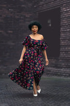Maya Black Invisible Front Slit Dress Dresses