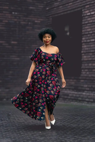 Maya Black Invisible Front Slit Dress Dresses