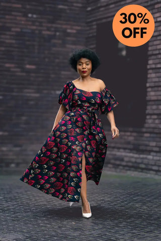 Maya Black Invisible Front Slit Dress Dresses