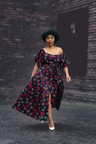 Maya Black Invisible Front Slit Dress Dresses