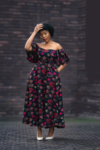 Maya Black Invisible Front Slit Dress Dresses