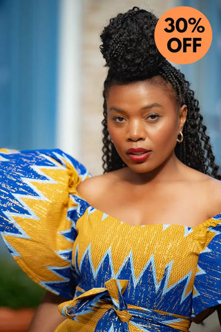 Maya Blue And Gold Invisible Slit Dress Dresses