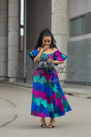 MAYA BLUE AND PURPLE DRESS Dresses