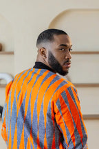MEN’S AMMA MULTI WAY BLUE AND ORANGE BOMBER JACKET Apparel & Accessories
