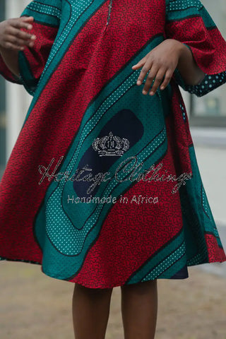 MINI HAMZA GREEN DRESS Kid’s Dress