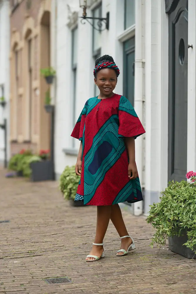 Hamza Mini Mini Hamza Green Dress – African Print | Heritage Clothings