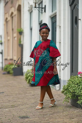 MINI HAMZA GREEN DRESS Kid’s Dress