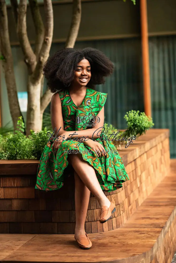 Green skater dress hotsell