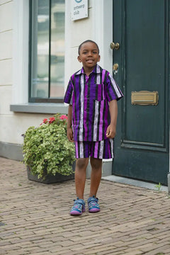 Mini Peju Purple Boy Set