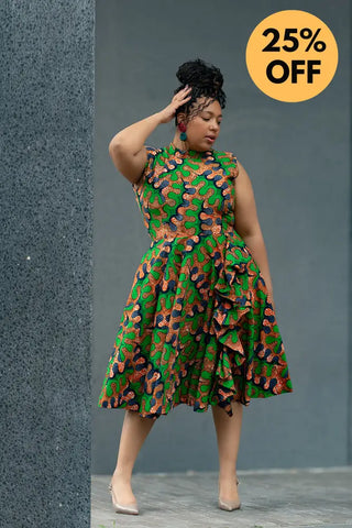 MODUPE GREEN PEPLUM DRESS Women’s Dress