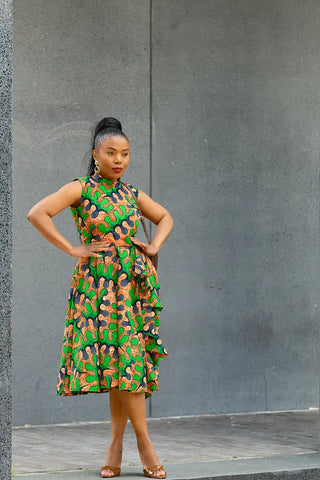 MODUPE GREEN PEPLUM DRESS Women’s Dress