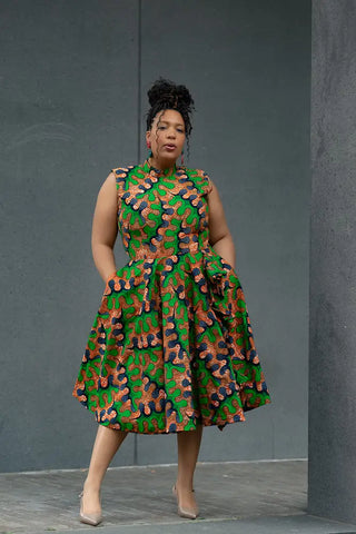 MODUPE GREEN PEPLUM DRESS Women’s Dress