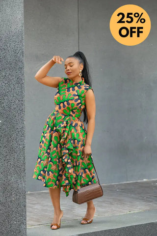 MODUPE GREEN PEPLUM DRESS Women’s Dress