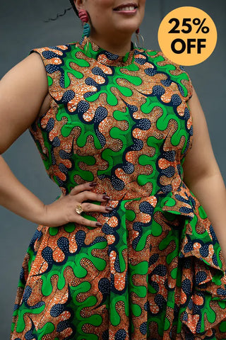 MODUPE GREEN PEPLUM DRESS Women’s Dress