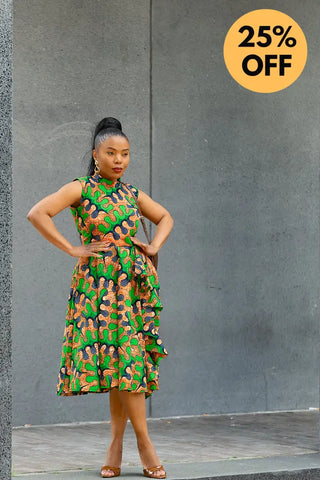 MODUPE GREEN PEPLUM DRESS Women’s Dress