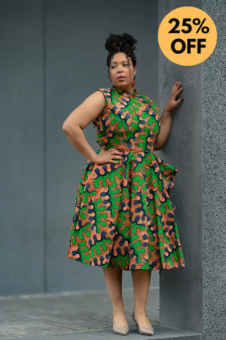 MODUPE GREEN PEPLUM DRESS Women’s Dress