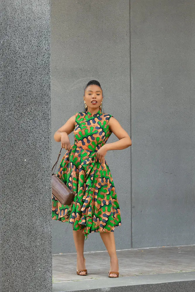 MODUPE GREEN PEPLUM DRESS Women’s Dress
