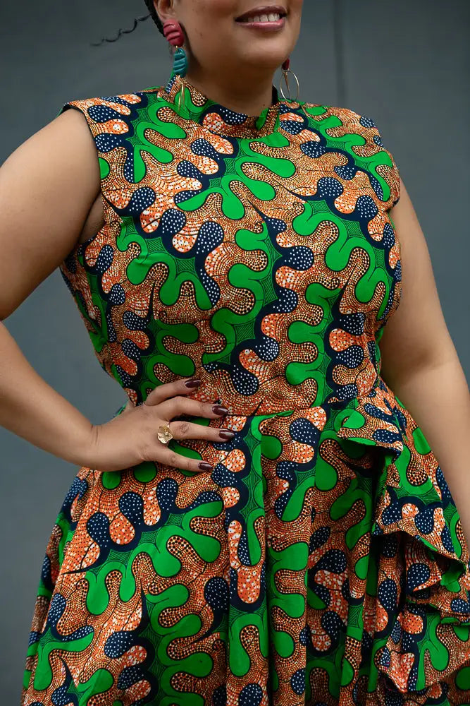 Modupe Green Peplum Dress Modupe Green Peplum Dress