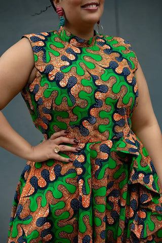 MODUPE GREEN PEPLUM DRESS Women’s Dress