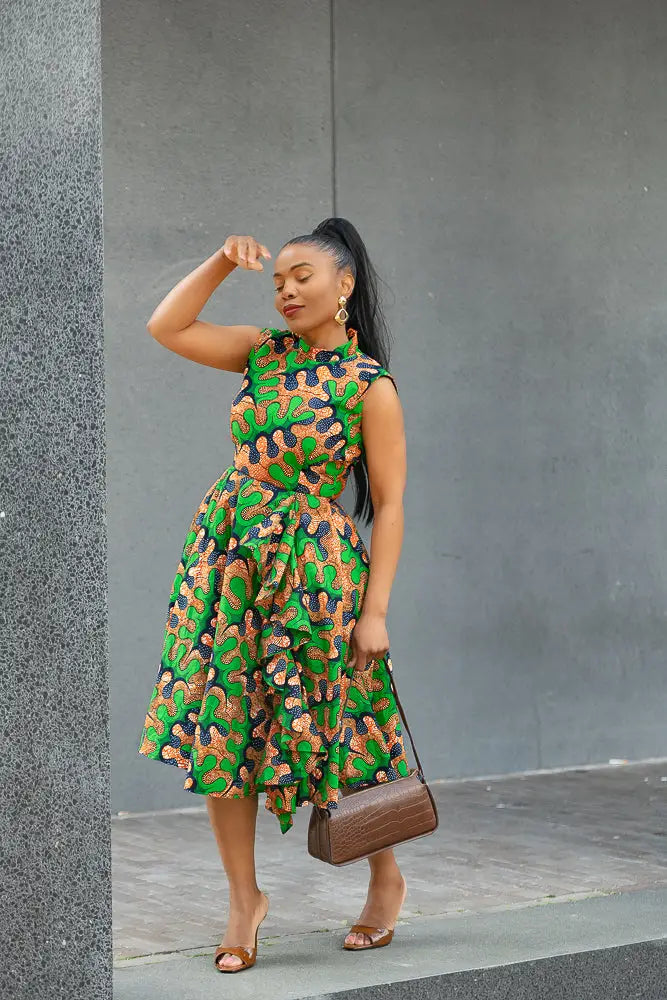 MODUPE GREEN PEPLUM DRESS Women’s Dress