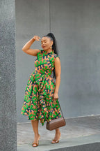 MODUPE GREEN PEPLUM DRESS Women’s Dress